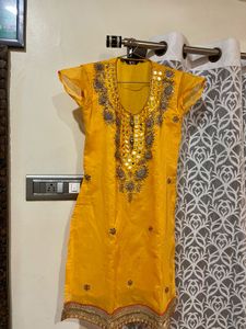 Yellow Embroidered Kurta