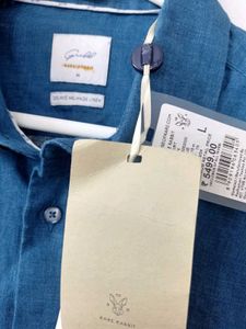 BRAND NEW RARE RABBIT Dusky Blue Linen Shirt