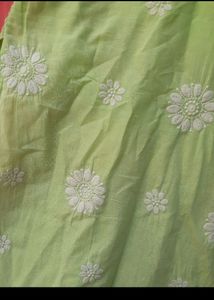 Green Chikankari Kurti
