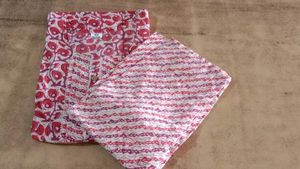 Red Floral Kurta Set