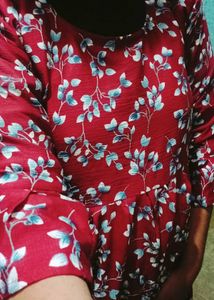 Red Floral Print Dress