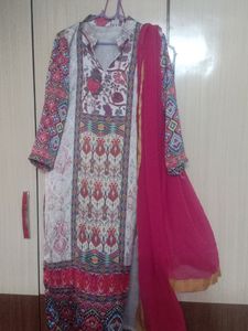 Chiffon Type Kurti With Dupatta,