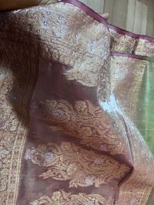 Elegant Green &amp; Gold Sari