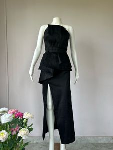 Black Slit Dress