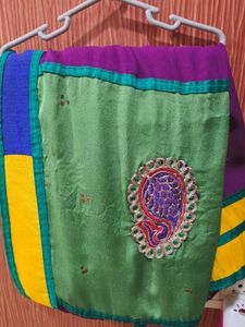 Heavy Green Amd Violet Saree
