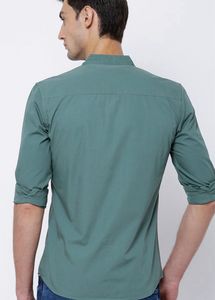 HIGHLANDER Men Green Slim Fit Casual Shirt