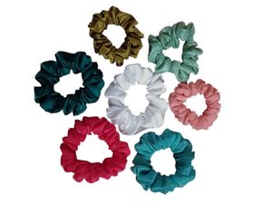 scrunchies pack of 7 with different fabrics
