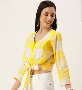 Cropped Tie Up Shirt