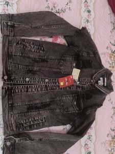 Distressed Black Denim Jacket
