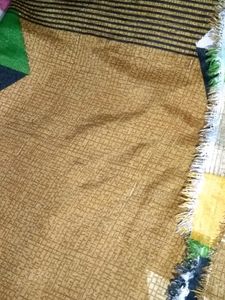 New Single Bed Sheet In Golden Brown Multicolour