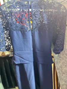 Cover Story Elegant Navy Lace Jumpsuit