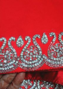 Red Embellished Saree