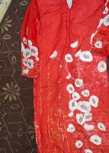 Red Floral Print Kurti