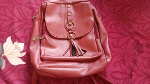 Burgundy Faux Leather Backpack Clg Bag