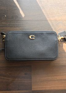 Authentic Coach Black Leather Crossbody Bag