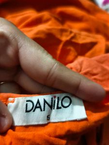 Orange Graphic Tank Top