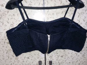 Black Bow Crop Top/ Blouse