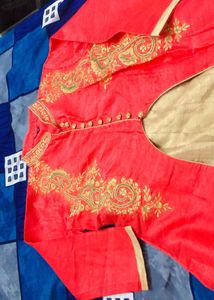 Elegant Embroidered Kurta with Skirt