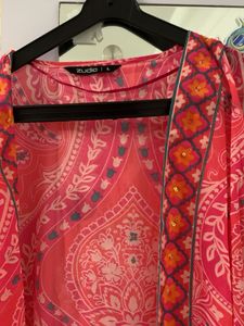Paisley Print Sheer Jacket Overcoat