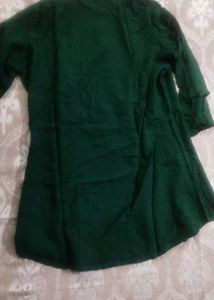 Embroidered Green Kurti