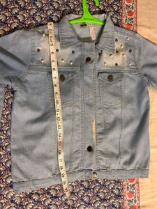 Pearl Embellished Denim Jacket
