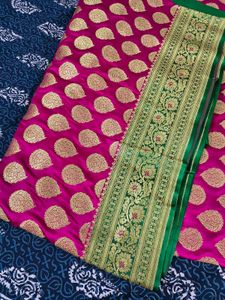 Heavy Pink Banarasi Gold Zari Saree