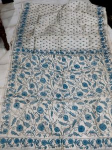 Pure Tussar Silk Saree With Kantha Work