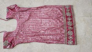 🪨 Party Wear Stone Work Pink Kurta