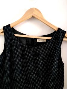 Vintage Black Sleeveless Midi Dress