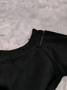 Black ribbed, Bell Sleeve Top