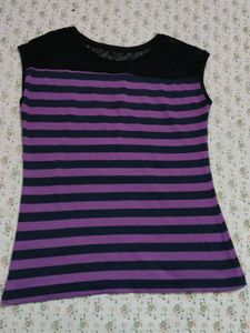Striped Lace Top