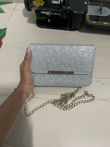 Silver Glitter Clutch
