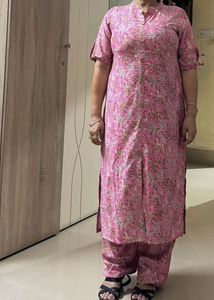 Pink Printed Kurta Set
