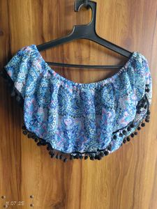 Boho Blue Print Top