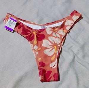 Orange Floral Print Brief