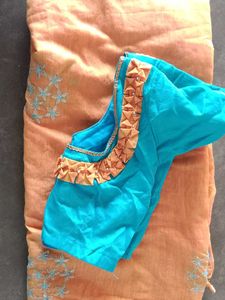 saree with stitched blouse