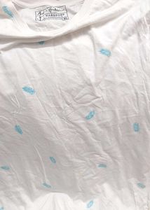 White Feather Print T-Shirt