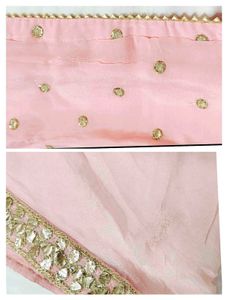 Women Pink Festive Zardozi Mirror Work Skirt Suit