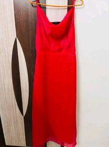 Vero Moda Red Cowl Neck Midi Dress