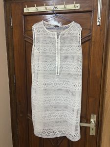 Crochet Zip-Up Tunic Dress