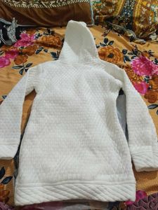 White Quilted Hoodie