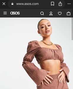 Asos coachella Brown Crop Top
