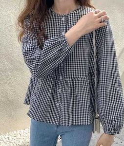 trendy gingham peplum hem women top