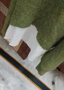 Green Layered Knit Sweater
