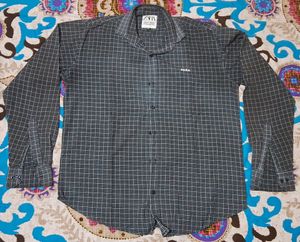 Zara Black Shirt WITH White Strip Pattern