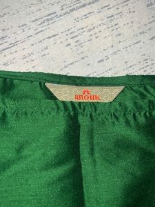 Sleeveless Green Strap Kurta Set