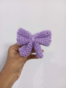 Handmade Crochet Hair Bow Clip