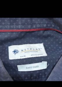 Men's Navy Blue Patterned Shirt