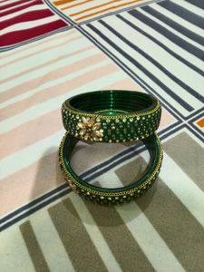 Green &amp; Gold Bangle Set