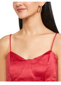Red Satin Slip Dress